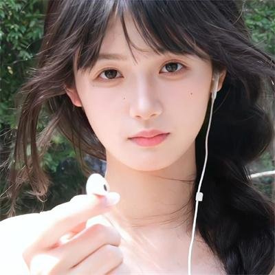 与一位女士合影